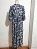 Women Summer Boho Ethnic Print Mid Sleeve Dress Loose High Waist Comfortable Cotton Long Dress Slimming Flattering Fit