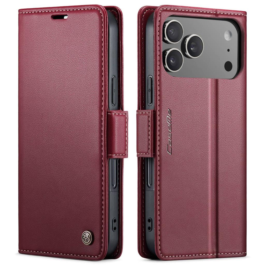 For iPhone 17 Pro Max 17 Air 17 Case With Card Holder, Wallet Case with RFID Blocking, Durable Leather Kickstand Magnetic Clasp