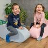 KiddyMoon Foam Soft Seesaw Rocker Ride-on Hopper Bean Bouncy Jumping Playing for Children, Lightgrey