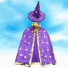 Children's Magic Wizard Cloak and Hat Set Star Pattern Long Robe Costume Cape for Performance Dress Up and Role Play Accessories