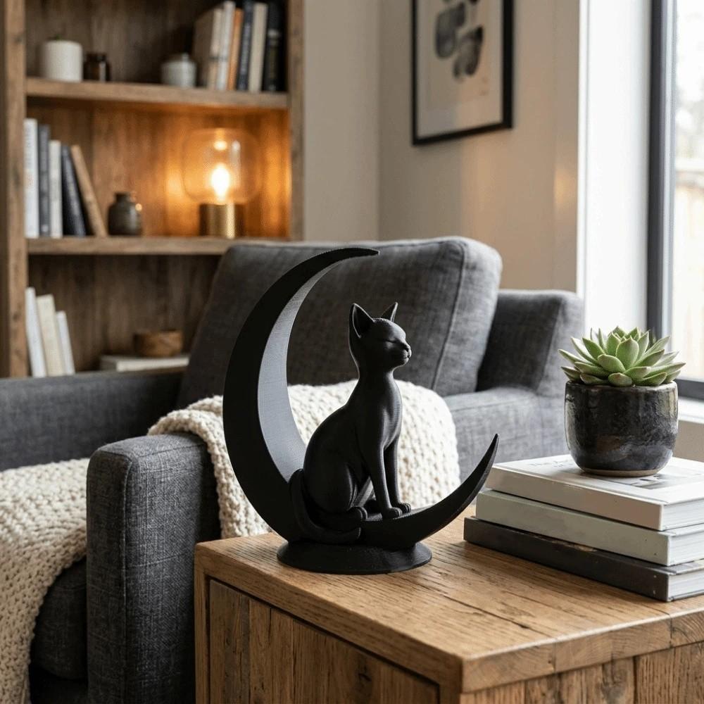 3D Printed Cat Sculpture Art Crafts Desktop Decoration Cat Figurine Cat Statue  Table