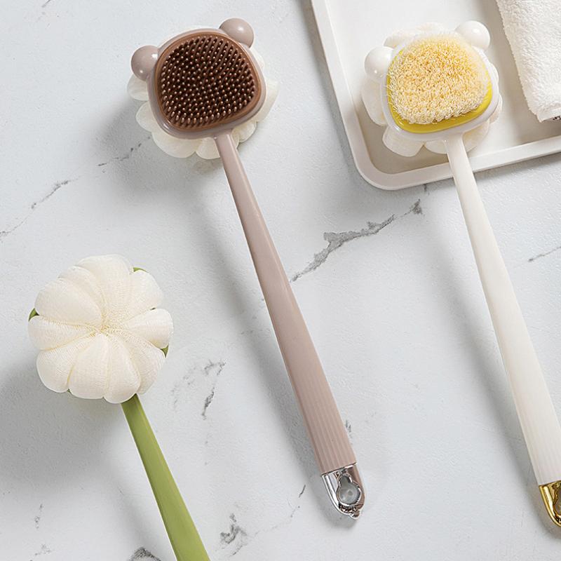 Bathing And Brushing The Back Sponge Long Handle Soft Hair Bath Brush Doubleside Rub Shower Brush Back Scrubber Exfoliating Tool