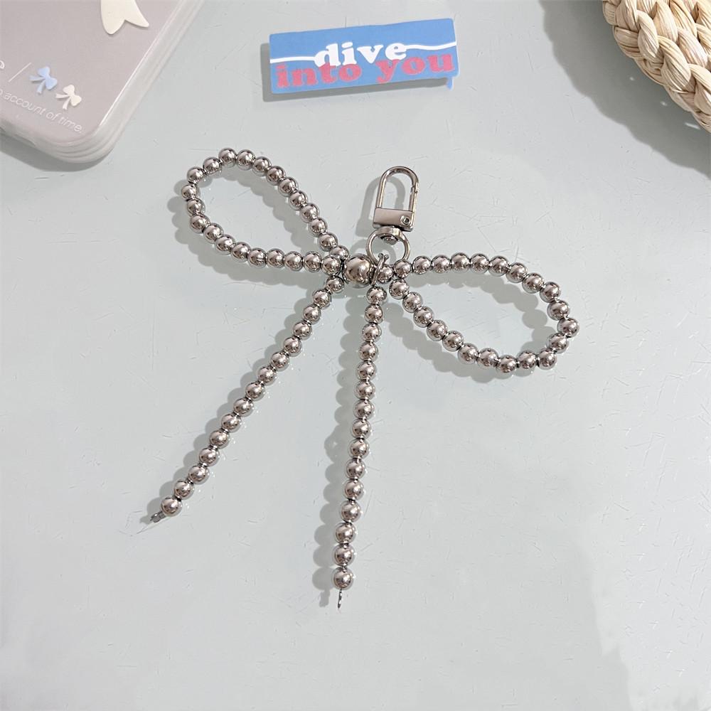 

Korean Chic Pearl Bow Love Pendant Keychain for AirPods & Phones