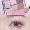 Tavolozza di ombretti viola Crea una tavolozza di ombretti perlati glitterati per il trucco da sogno Tavolozza di trucco per occhi coreana affascinante alla moda