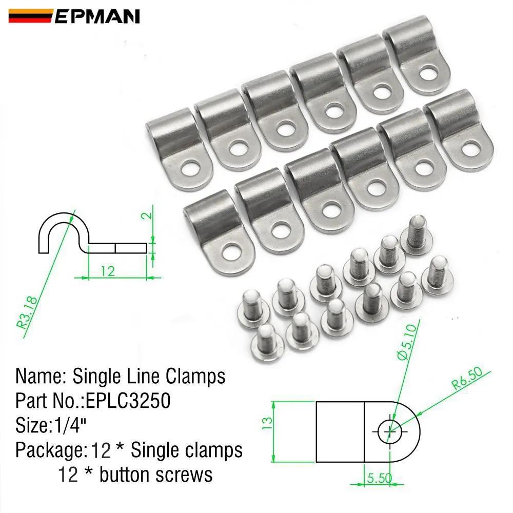 

EPMAN Single Line Clamp Fuel Line Clamps 3/8 &3/16 & 1/4 SS 1 Pack Suit Fuel, Air, Electrical, Brake, Lines Etc EPLC3187 EPLC3250