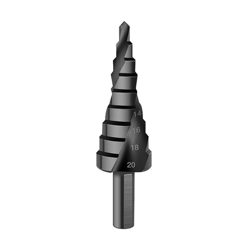 Spirals Grooved Peeling Drill with Round Shank, Sheet Metal Drill Bit, Step Drill for Metal, Taper Drill Diameter 4-32mm