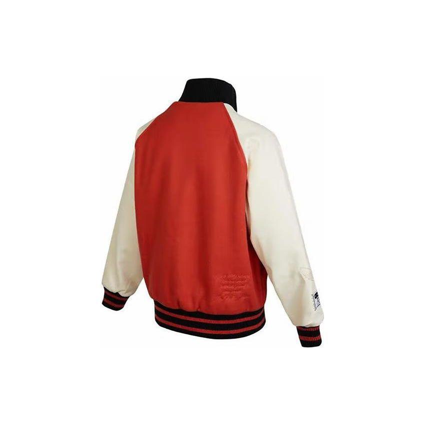 Adidas Originals Trefoil FW22 Allover Print Stand-Collar Hidden Zipper Jacket Women Jackets Red HS9512