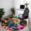 1 Stück Leopard-Blumenmuster Stuhlteppich für Büro Rutschfeste Matte für Büro - Dekorativer Bodenläufer yy251030252