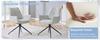 [Set of 2] European 360 degrees Swivel Upholstered Chair: Light Beige-Grey Fabric + Black Lacquered Metal Legs, Breathable and Comfortable