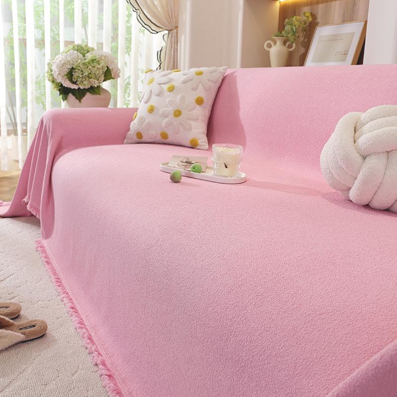 Prevent Cat Scratch Thick Tassels Couch Pad Full Coverage Home Waterproof Sofa Cover Living Room Sofas Blanket Furniture Cover