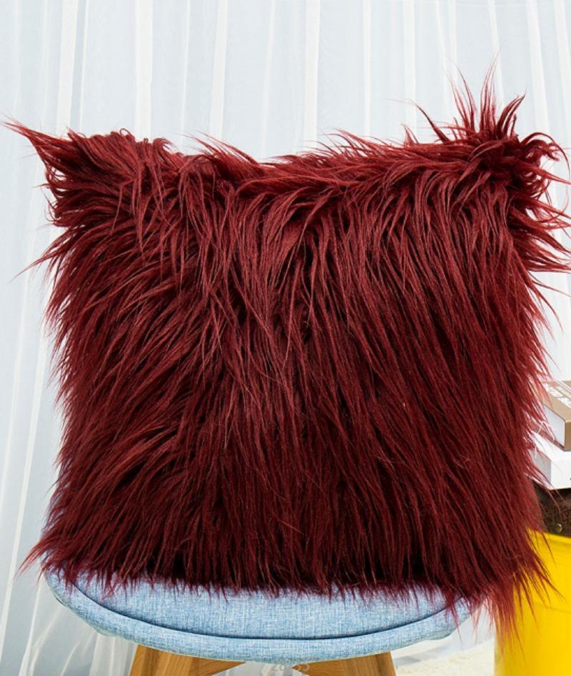 45x45cm Artificial Wool Fur Sheepskin Cushion Cover Hairy Faux Plain Fluffy Soft Throw Pillowcase Washable Square Pillow Case