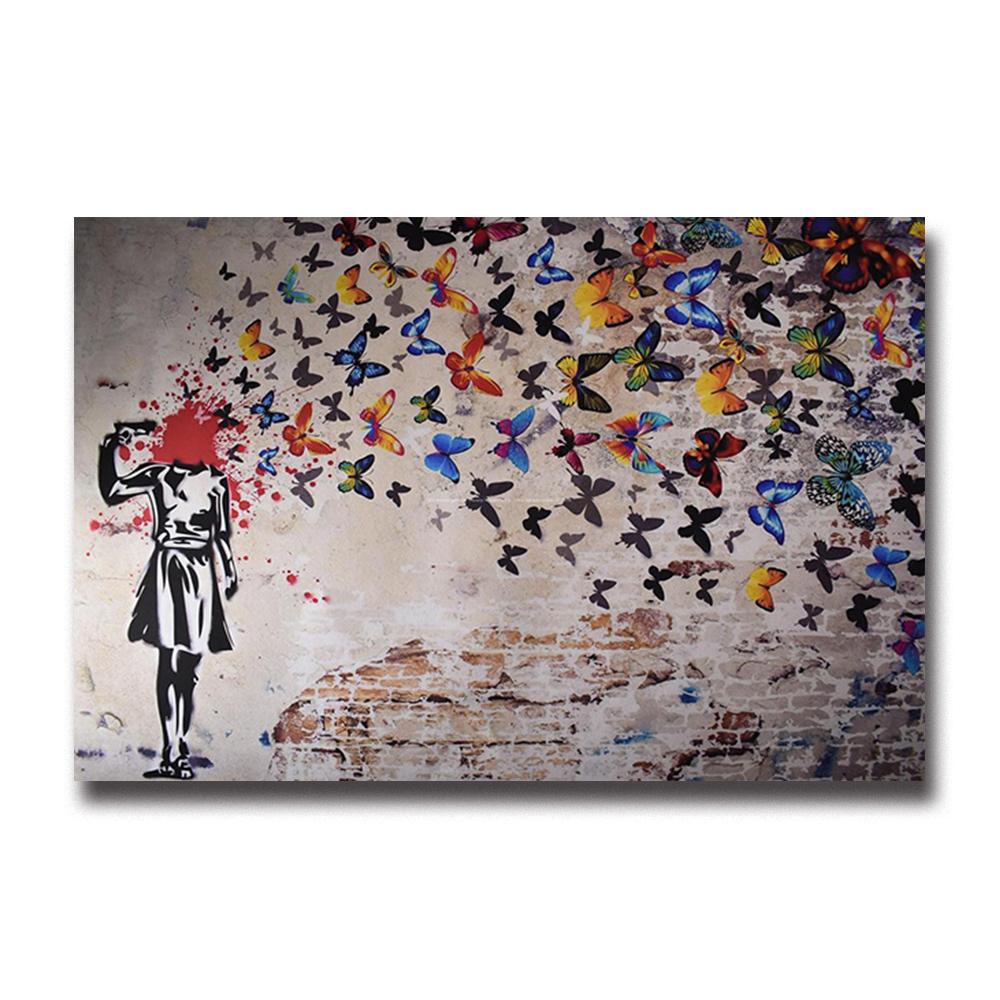 

Абстрактная Девушка Бабочка Воздушный Шар Настенный Художественный Плакат Персонализированный Модный Домашний Декор Комнаты Холст Картина Настенная Картина Печать Произведения Искусства 21x30cm No Frame