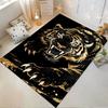 Fierce Golden Tiger Design Rug, Non-slip Rug Suitable for Living Room and Bedroom Sofas Sofas