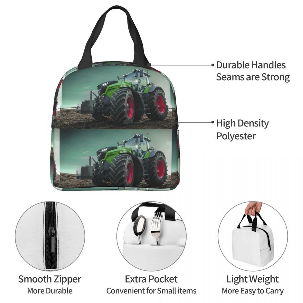 Farming Tractor Fendt Insulated Lunch Bag for Women Kids Leakproof Food Boxes Thermal Lunch Box Tote