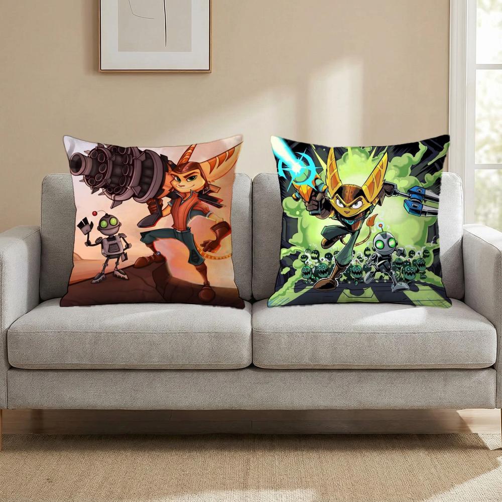 R-Ratchet & Clank GAME Cushion Cover Multi-Scene Pillow Cover for Home & Car - Reversible, Soft & Durable for Daily Use