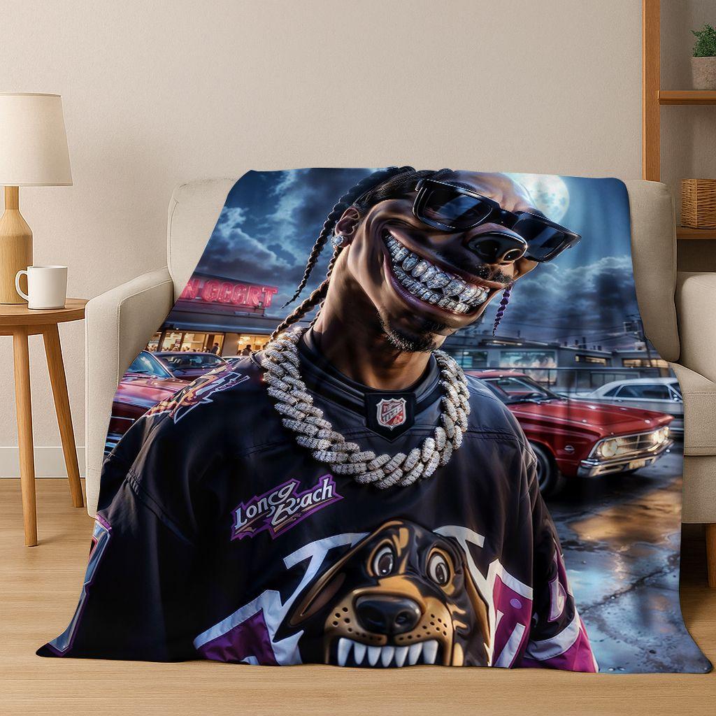

2026 New Legend Rappers Star Art Cartoon Hip Hop Flannel Blanket,Cozy Soft Throw Blanket for Home Bedroom Bed Sofa Cover Gift 75x90cm