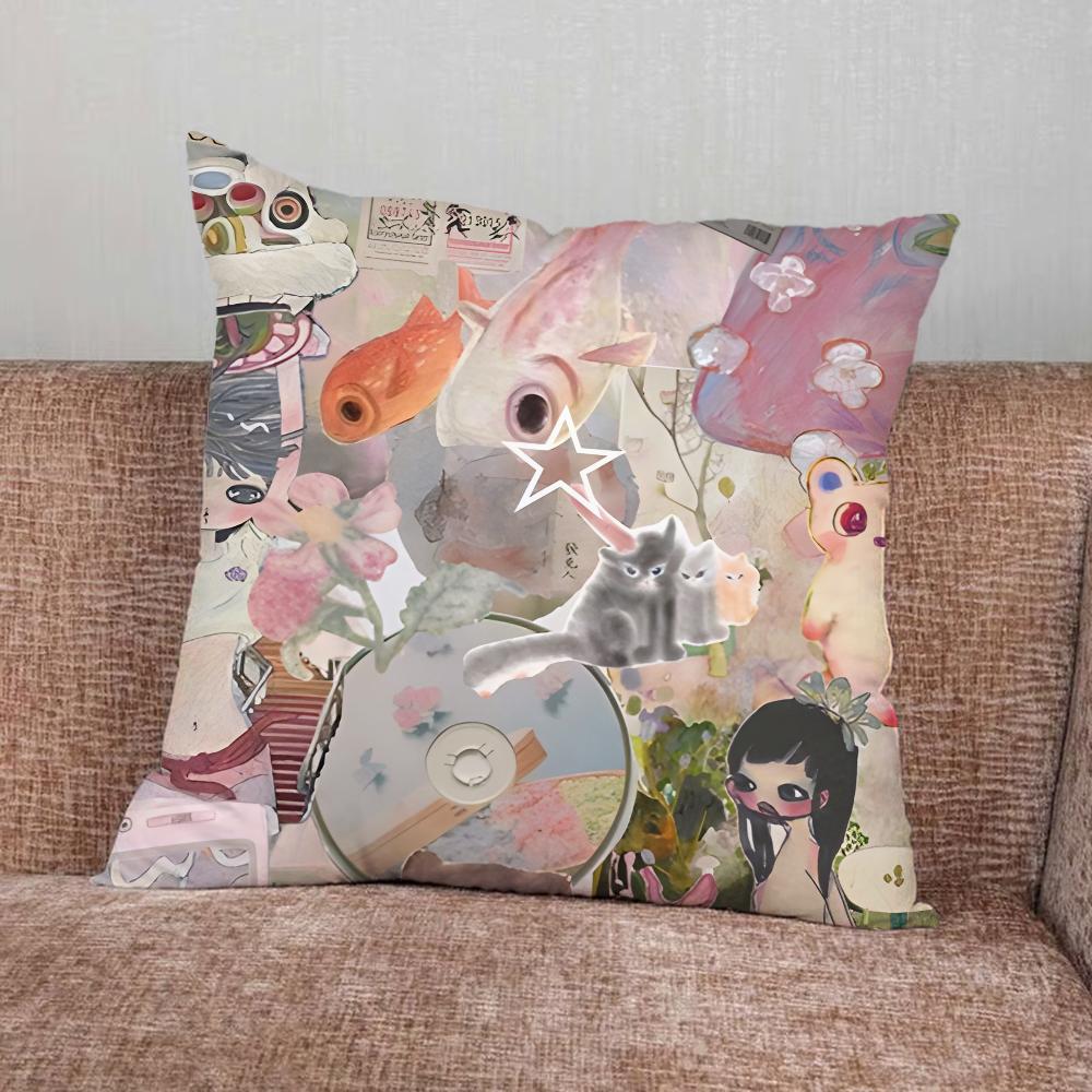 Aya Takano Japońska Malarka Poszewka na Poduszkę Do Domu Sypialni Samochodu Biura Dekoracja Salonu Pokrowiec na Poduszkę Sofy Odpowiedni