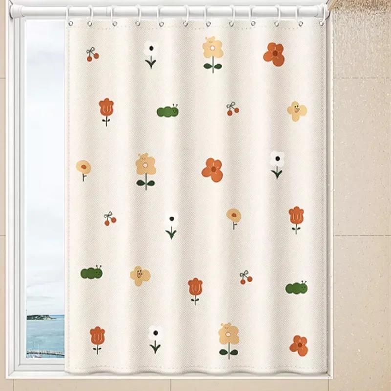 Tenda da Doccia con Motivi Cartoni Animati Multipli Impermeabile Antimuffa Inodore Materiale Dacron di Qualità Decorazione Vasca da Bagno Regalo per Coppia