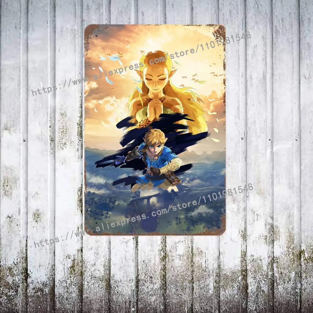 Zelda Story of The Hero Time Decor Poster Vintage Tin Metal Sign Decorative Plaque for Pub Bar Man Cave Club Wall Decoration