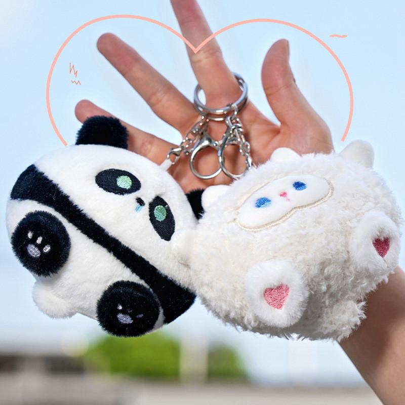 Panda Toy Plush Backpack Keychain Pendant Cartoon Animals Fill Doll Souvenir