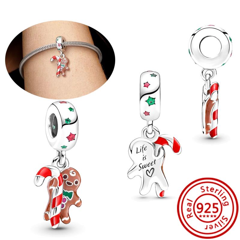 New 925 Copper Pink Candy Lollipop Donuts Dessert Birthday Cake Sweet Life DIY Beads Fit Original Pandora Charm Bracelet Zircon