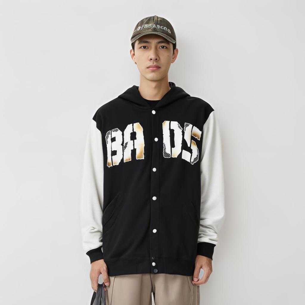 Li Ning Basketball Collection Sweatshirt Men's Black/Heather Gray Waterdrop Gray AWDU261-5