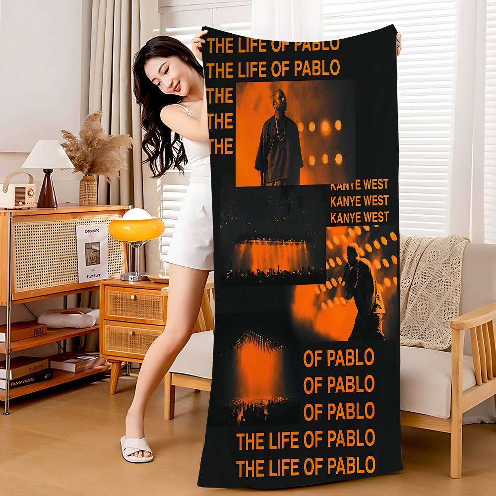 1PC K-Kanye W-West Y-Ye Rapper Microfiber Beach Towel Absorbent Quick Dry Soft Yoga Swimming Resort Mountain Climbing Towel