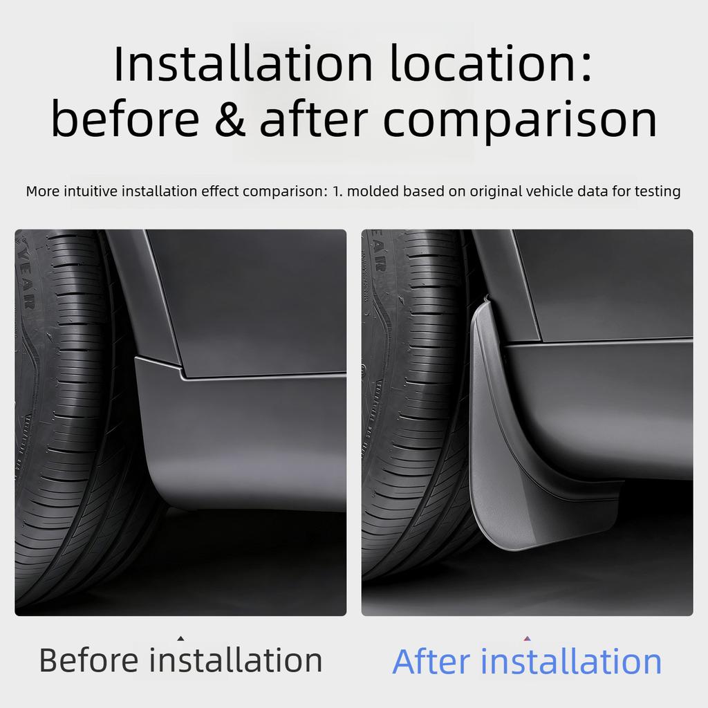 For Tesla Model 3 Y YL Juniper Highland 2025 26 Wheel Mud Flaps Splash Guards MudFlaps Front Rear Fender TPE Mudguards Protector
