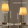 Fabric Desk Lamp Rechargeable Touch Table Light for Restaurant Hotel Room Bedside Decor Lighing