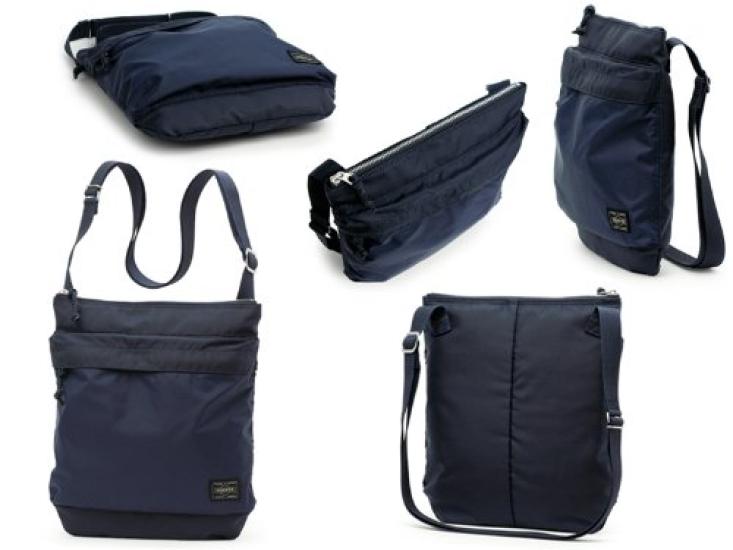 Porter Force Vertical Shoulder Bag (Black)