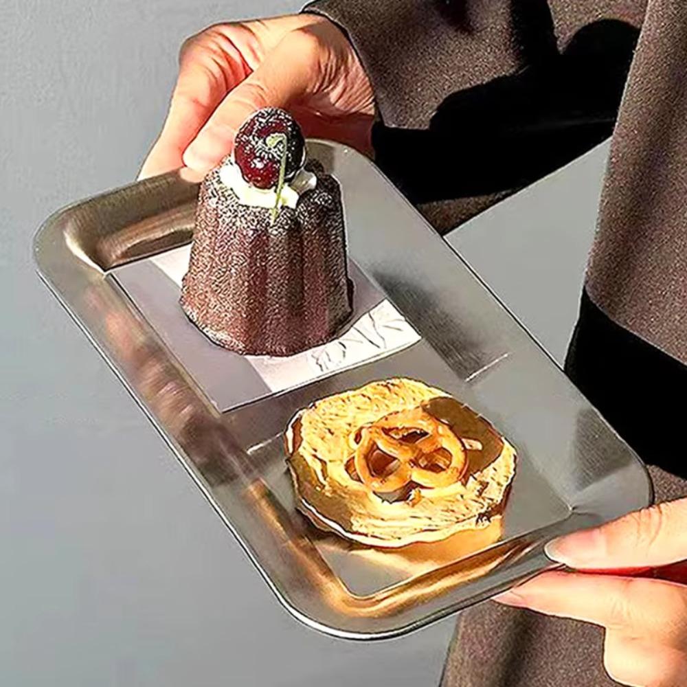 2PCS/SET Flat Design Shallow Tray Wear-resistant BBQ Plate Storage Tray Snack Dish  Food Serving