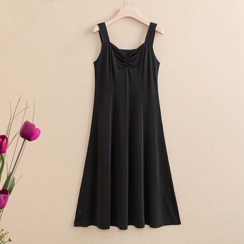 2026 Плюс Размер Цветочный V-образный вырез Ледяной Шелковый Платье-комбинация – Стройнящая, Омолаживающая Летняя Юбка XL for 45-55 kg