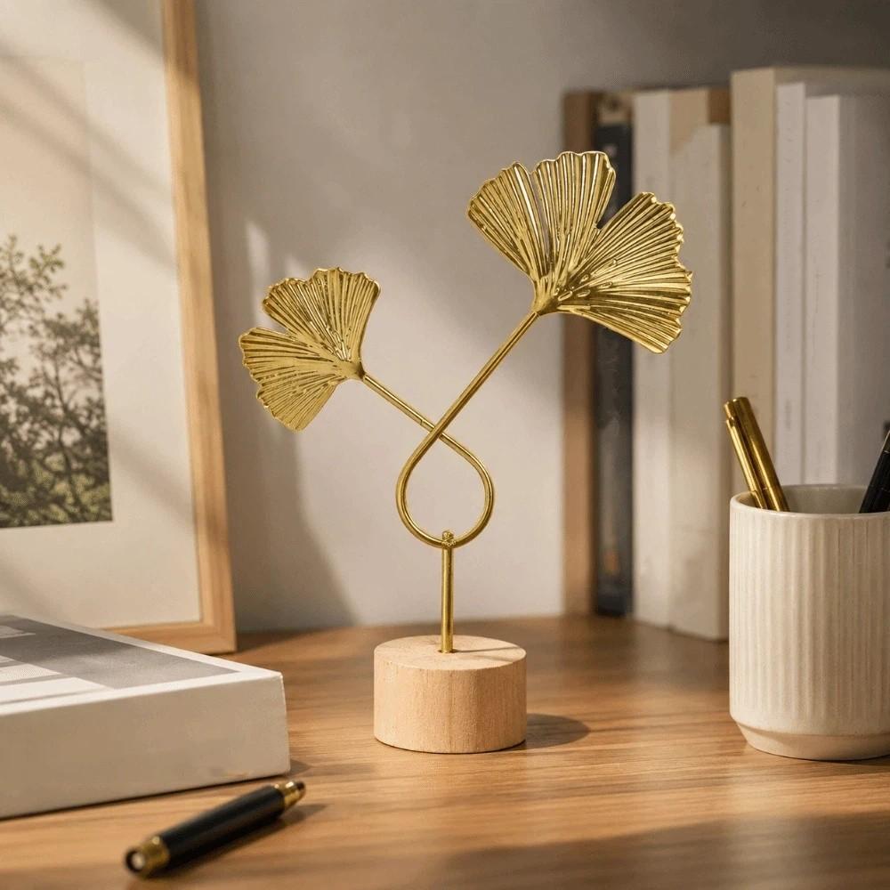 Flower Wrought Iron Ornaments Metal Art Ginkgo Leaf Ornament  Scandinavian Style