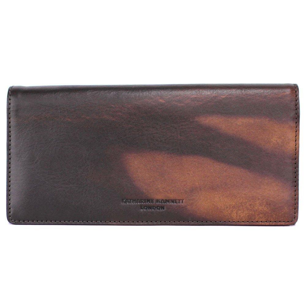 

Katharine Hamnett London FLUID Long Wallet, 490-59203, Dark Brown, Made from Premium Italian Vegetable-Tanned Leather