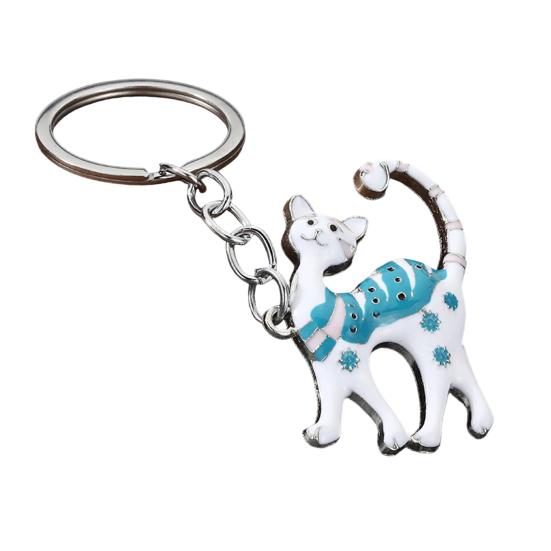 

Cat Keychain Pendant Lightweight Metal Keychain Creative Enamel Cat Keyring Portable Key Chain Bag Charms Fun Accessories Gifts D