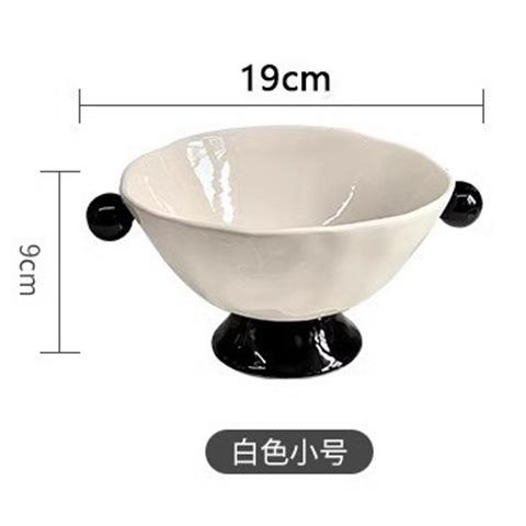 

Ceramic High Leg Fruit Plate Binaural Snack Storage Tray Dry Fruit Tray Dessert Trays Cake Trays Decorative Household Products