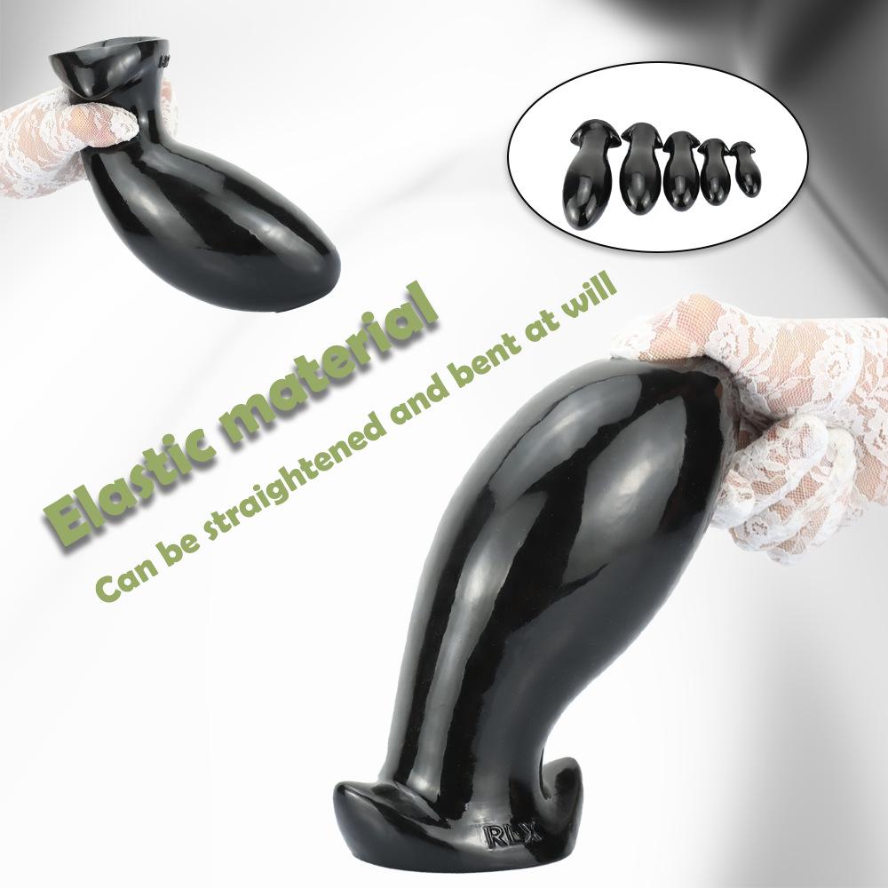 Black Dragon Egg Butt Plug - Large, Extra Thick Anal Dilator for Men and Women, Wearable Erotic Toy