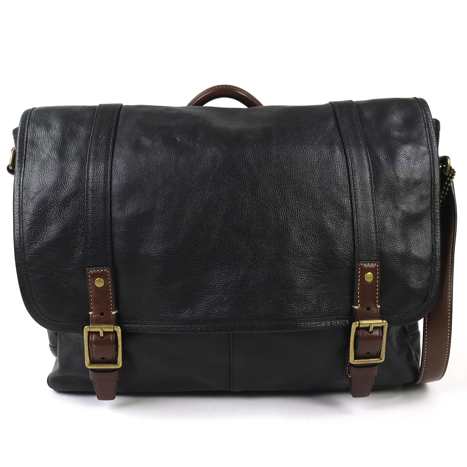 Отличная сумка COACH через плечо HARRISON LEATHER MEDIUM MESSENGER черная 70386 Б/у