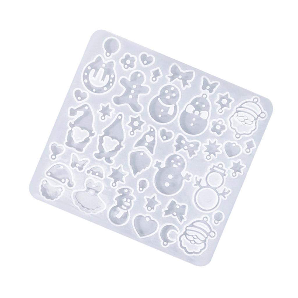 Reusable Silicone Christmas Tree Snowman Bells Earring Mould for Handmade Resin Clay Earrings and Craft