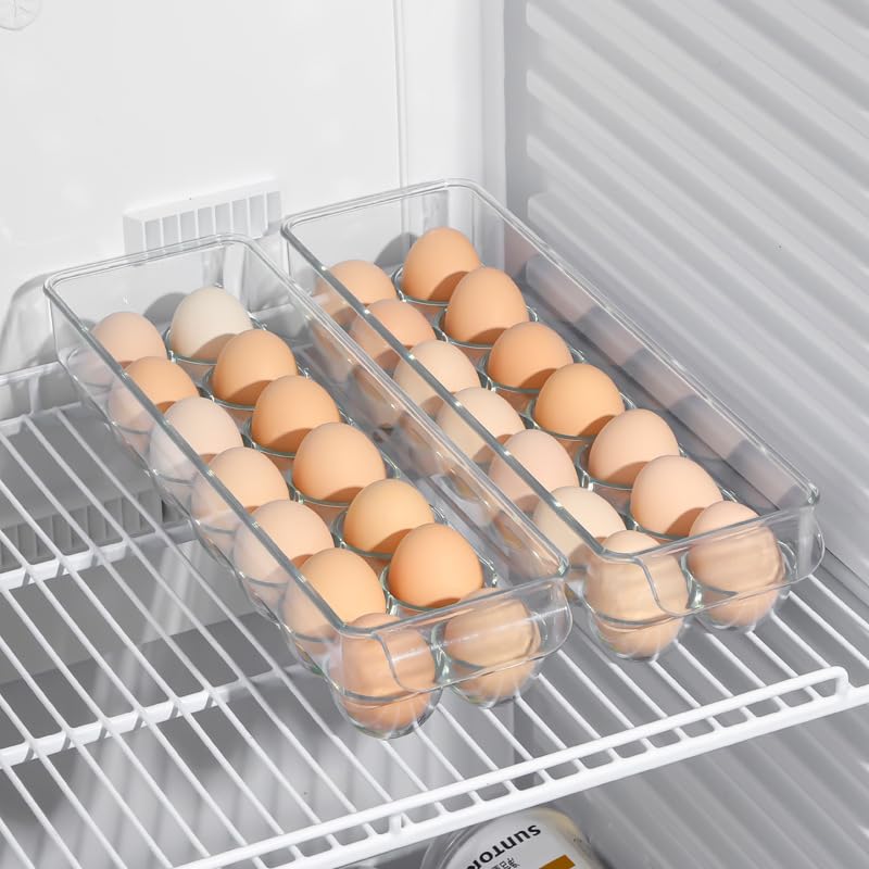 lulubelle Refrigerator Storage Egg Case, 14-Piece Clear Egg Holder