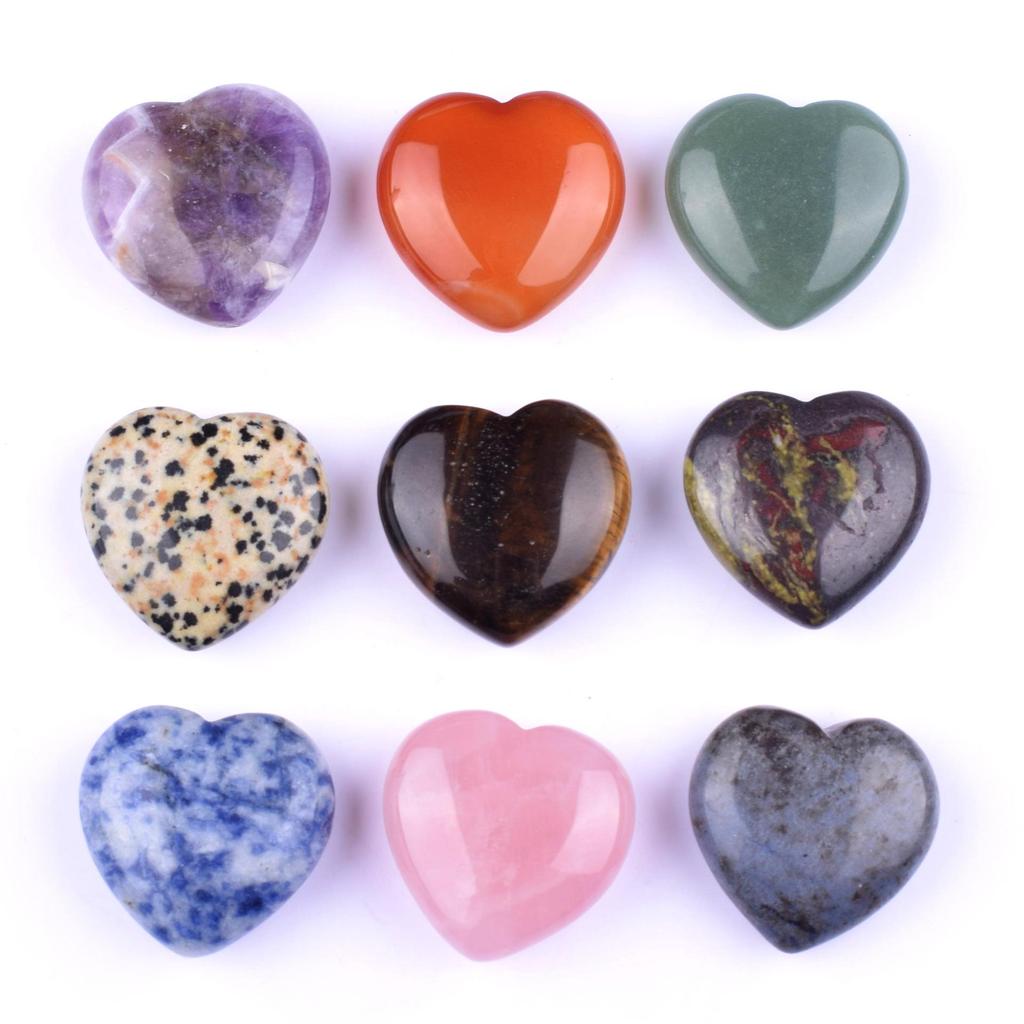 Cross Natural Stone Crystal Heart 15-70mm Healing White Crystal Ornament