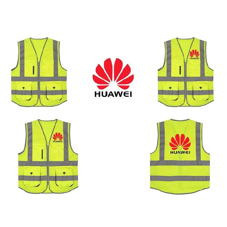 High Visibility Mesh Safety Reflective Vest with Pockets and Zipper Meets ANSI/ISEA Standards