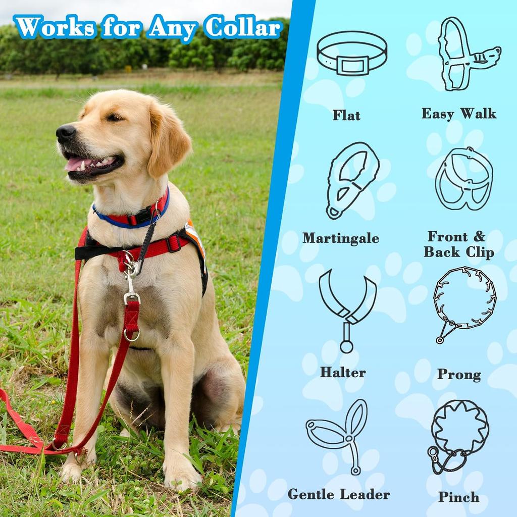 Dog Leash Safety Clip, Backup Safety Strap for Prong Collar, Dog Harness Connector, Training for Running, Walking and Hiking