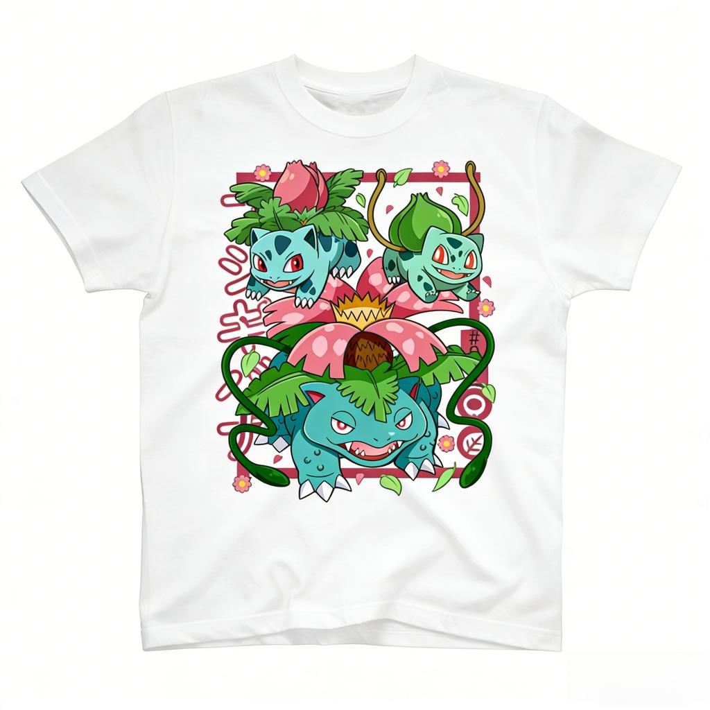 Pokmon Bulbasaur Evolution Printed Tshirt Unisexs And Womens Tshirt Unisexs Top Harajuku Tshirt 2026 Summer New Tee Streetwear