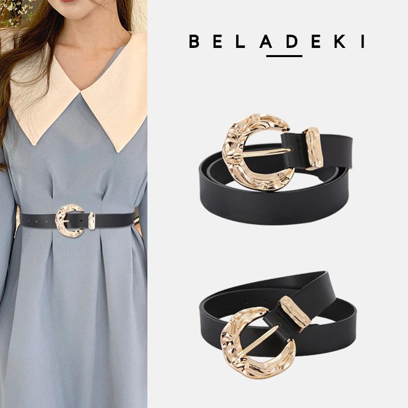Fashion Faux Leather Waist Belt For Women With Metal Buckle Casual Dress Accessory