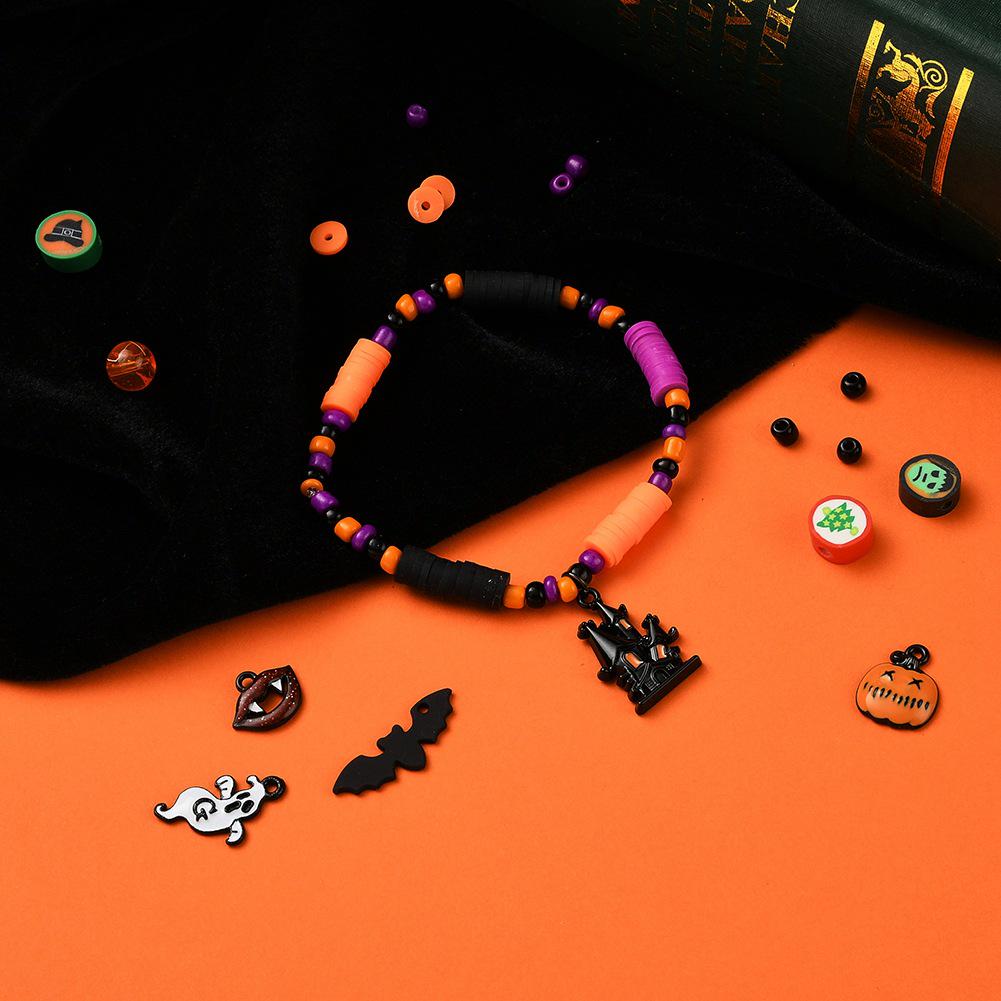 Halloween Polymer Clay Bead DIY Set: Handmade Bracelet & Necklace Accessories