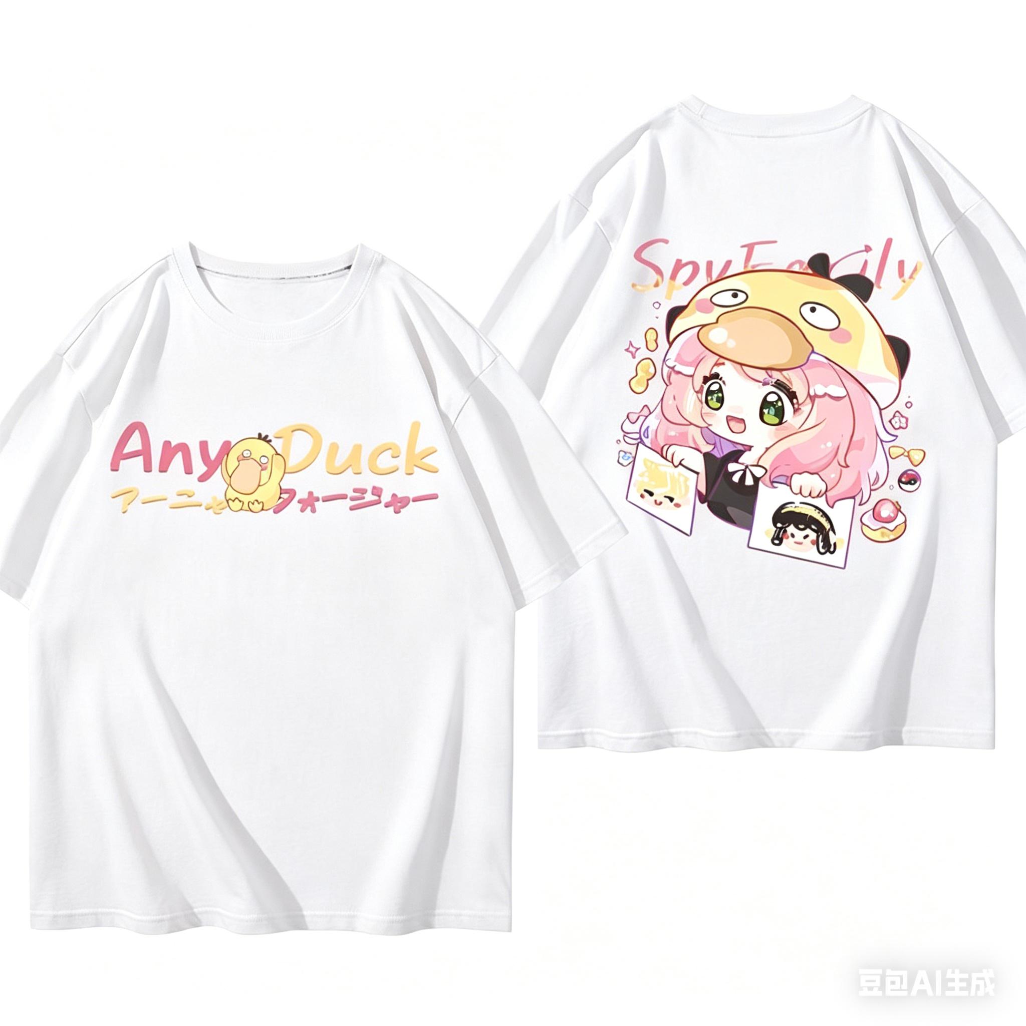 

Adult Children Parentchild Couple Harajuku Style Y2K Spy Play House Ania Art Style 3D Printed Short Sleeves S