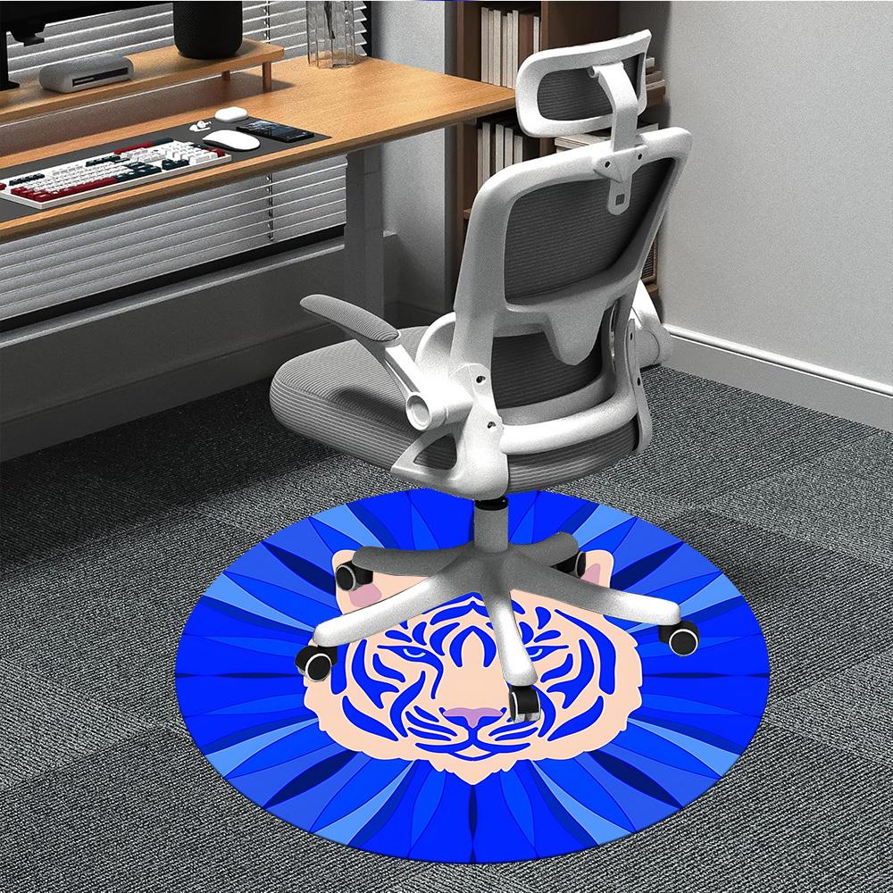 

1pc Tiger Blue Chair Carpet for Office, Non-slip, Soft and Durable Office Rug for Decoration, Perfect for Office yy260325076 80cm by 80cm