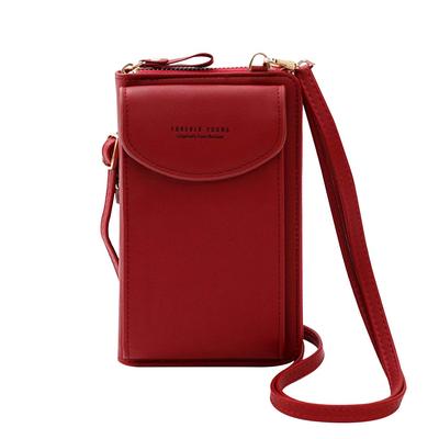 Miskely Women's Smartphone Pouch, Mini Shoulder Bag, Stylish, Crossbody Bag with Card Storage, Lightweight, Multifunctional Clutch Bag (Wine Red)