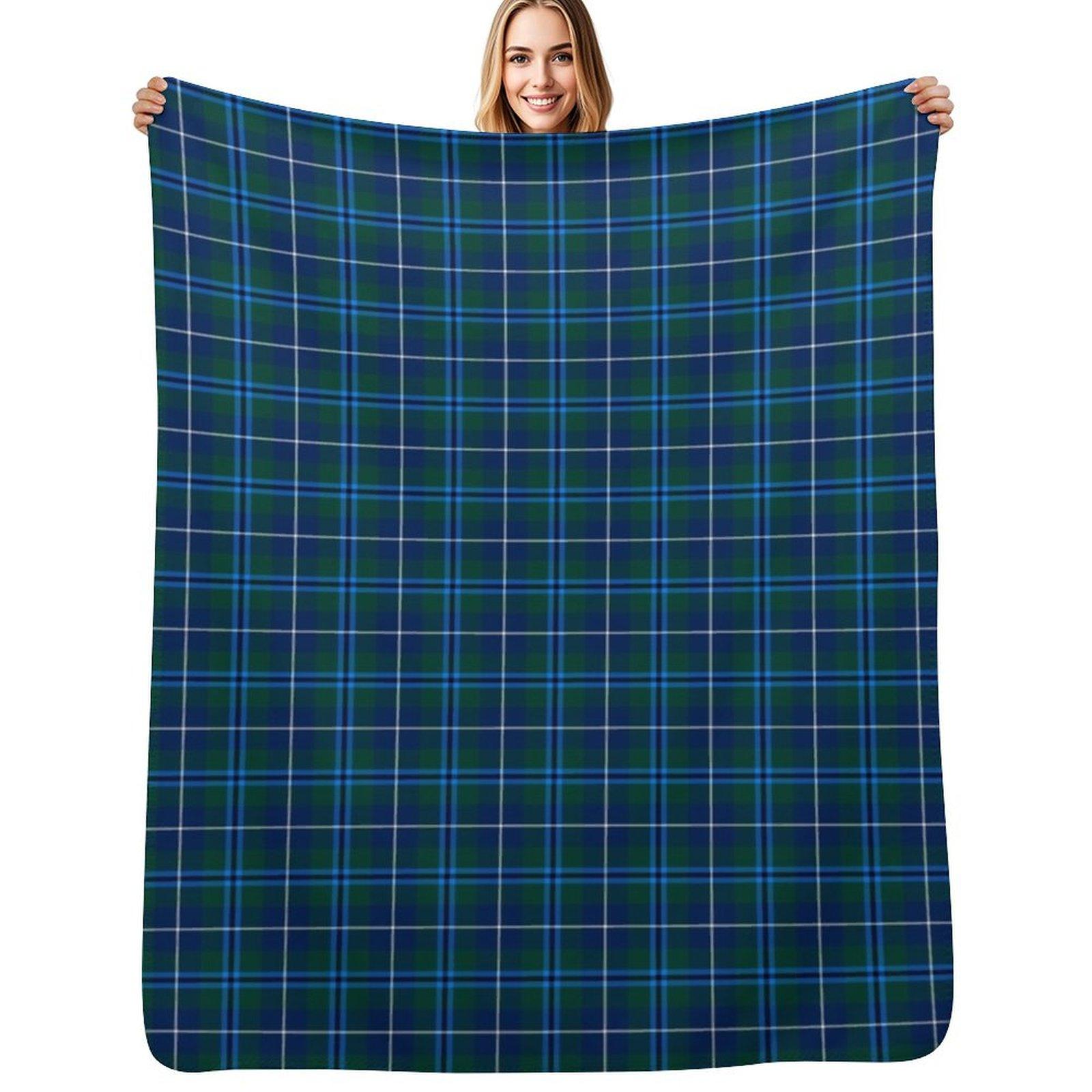 Creative Homewares Unisex White Clan Douglas Tartan Throw Blanket Soft Breathable Blanket For Night Sleeping
